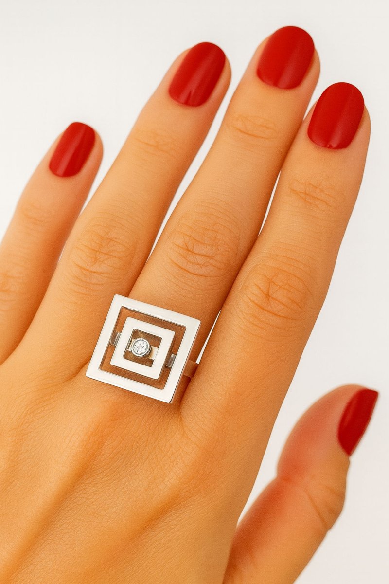 Bague CHOPARD, "Happy Spirit", en or gris et diamant - Castafiore