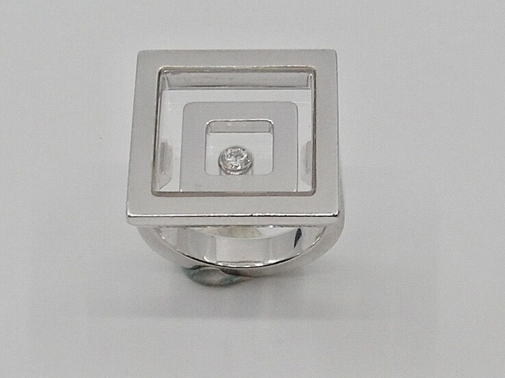 Bague CHOPARD, "Happy Spirit", en or gris et diamant - Castafiore