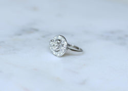 Bague Cible Art Déco Diamants 1,05 Cts sur Or blanc et Platine - Castafiore