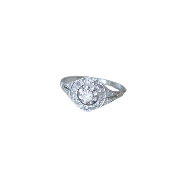 Bague Cible Art Deco Diamants - Castafiore