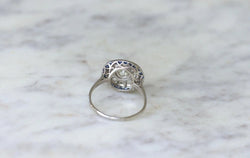 Bague Cible Art Deco Saphirs et Diamants - Castafiore