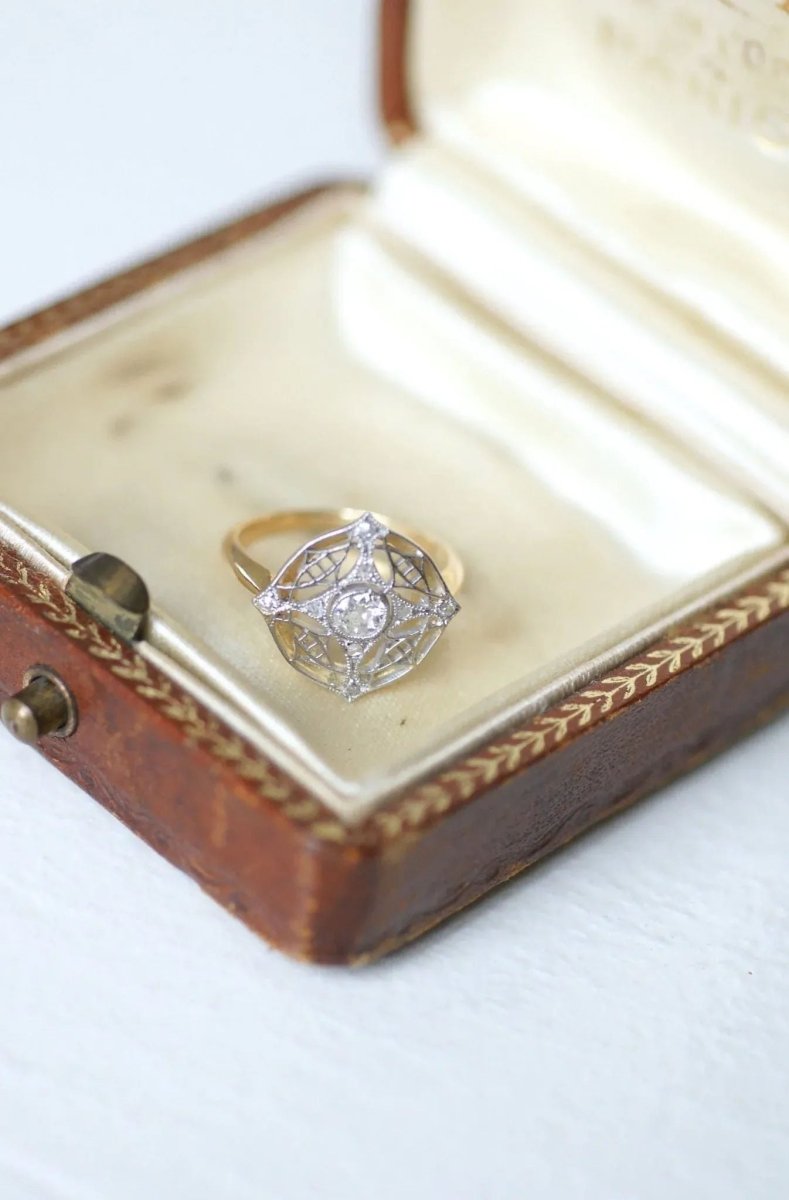 Bague cible diamant Belle Epoque - Castafiore
