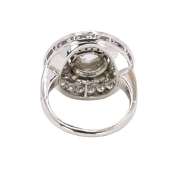 Bague cible double entourage diamants taille ancienne 2 carats - Castafiore