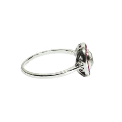 Bague Cible en platine, rubis, et diamants - Castafiore