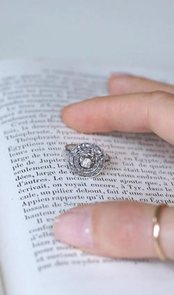 Bague Cible Ronde Art Déco Diamants - Castafiore
