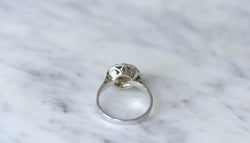 Bague cible ronde Art Déco diamants - Castafiore