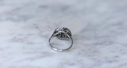 Bague Cible Ronde Art Déco Diamants - Castafiore