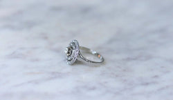 Bague Cible Ronde Art Déco Diamants - Castafiore