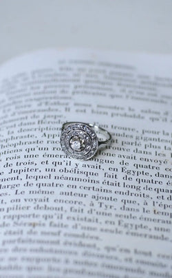 Bague Cible Ronde Art Déco Diamants - Castafiore