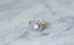 Bague cible ronde diamants - Castafiore