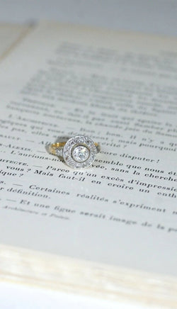 Bague cible ronde diamants - Castafiore