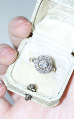 Bague cible ronde diamants - Castafiore