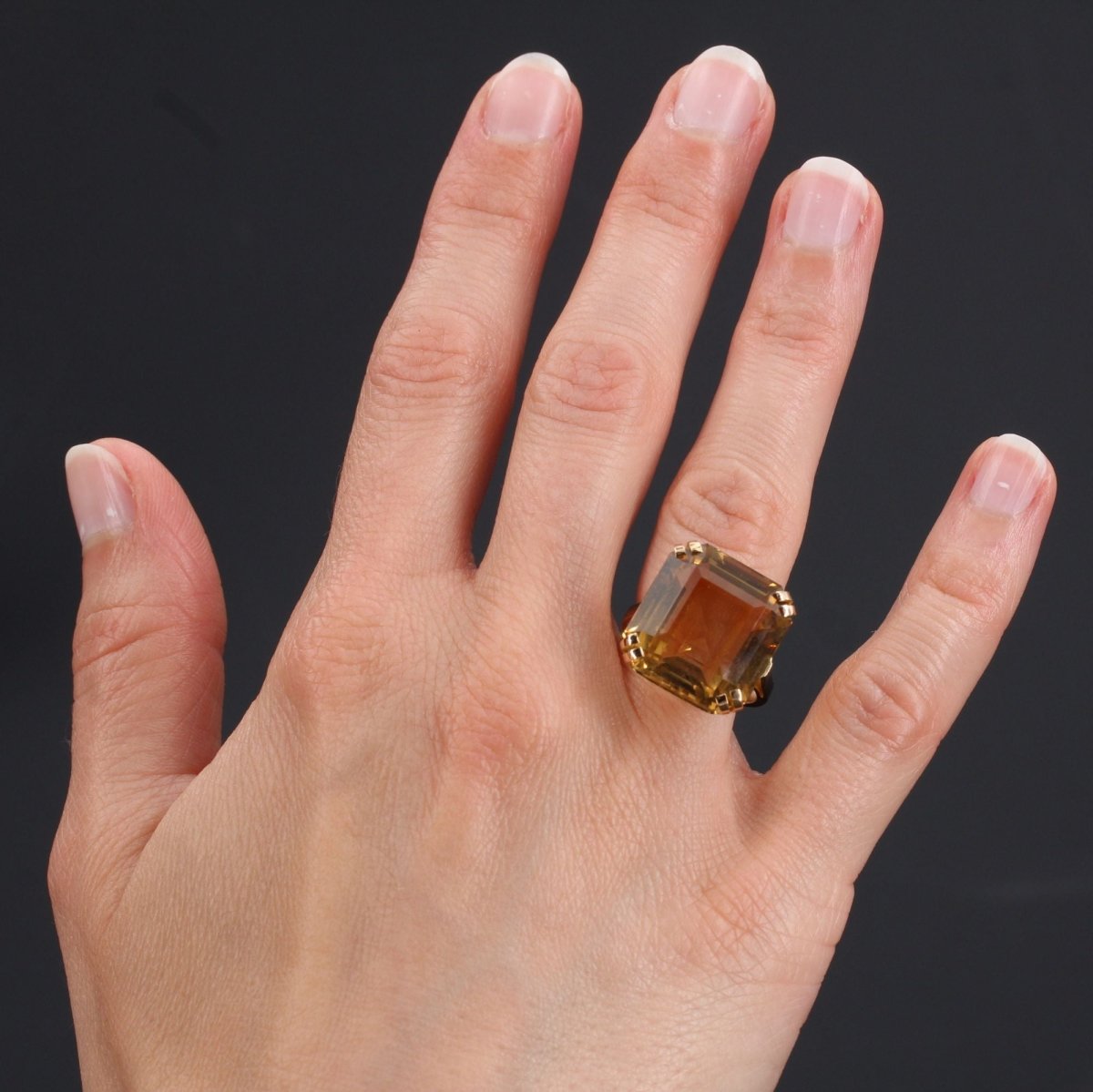 Bague citrine et or vintage - Castafiore