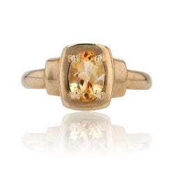 Bague citrine or jaune d'occasion - Castafiore