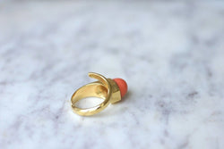 Bague clou or et corail - Castafiore