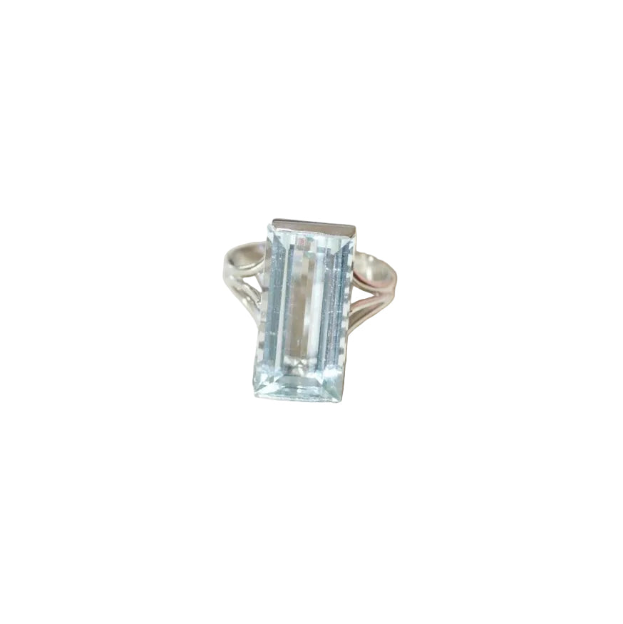 Bague Cocktail Aigue Marine 8,00 Cts sur Or Blanc - Castafiore