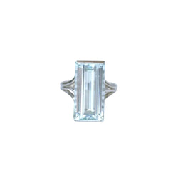 Bague Cocktail Aigue Marine 8,00 Cts sur Or Blanc - Castafiore