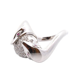 Bague Cocktail BOUCHERON en or blanc, rubis et diamants - Castafiore