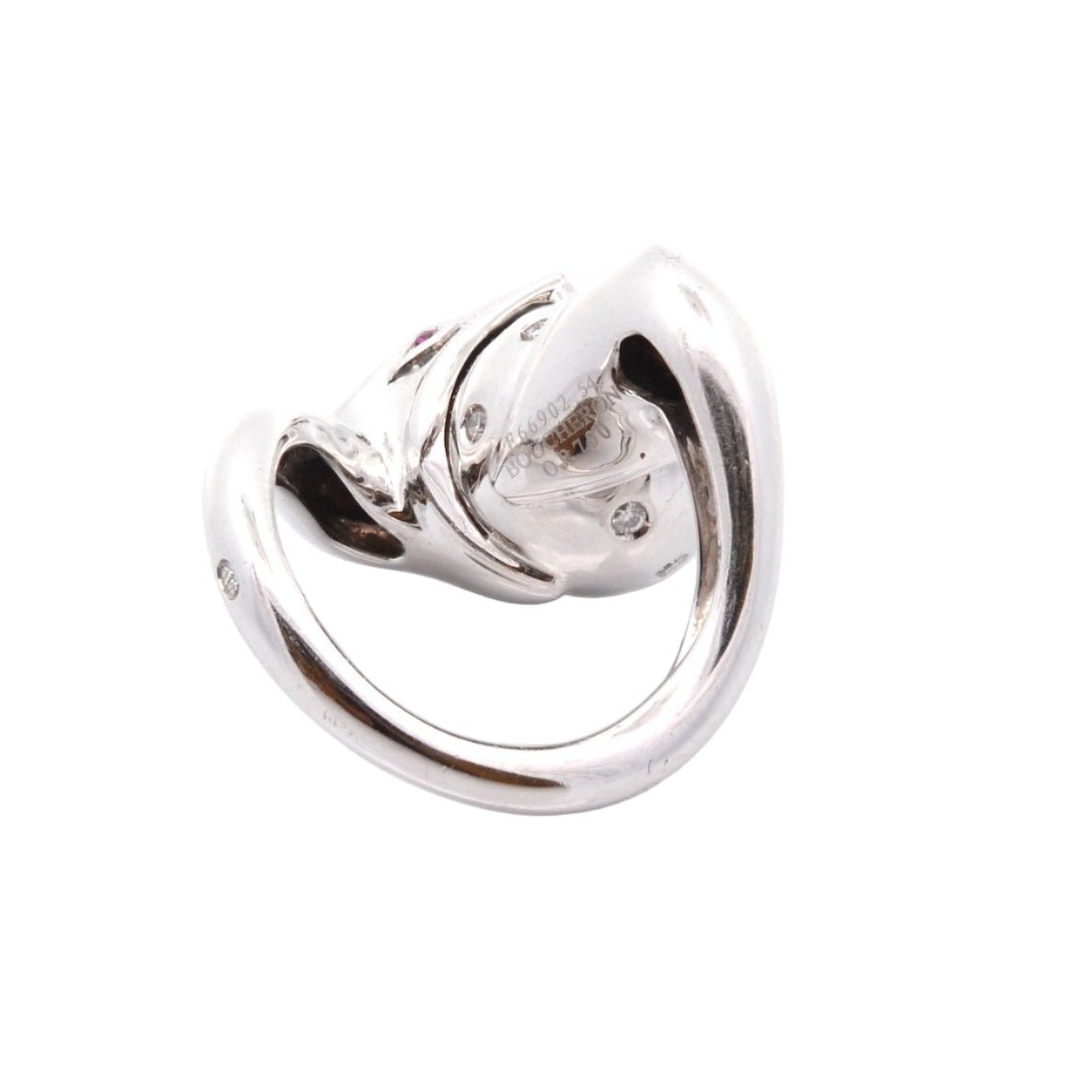 Bague Cocktail BOUCHERON en or blanc, rubis et diamants - Castafiore