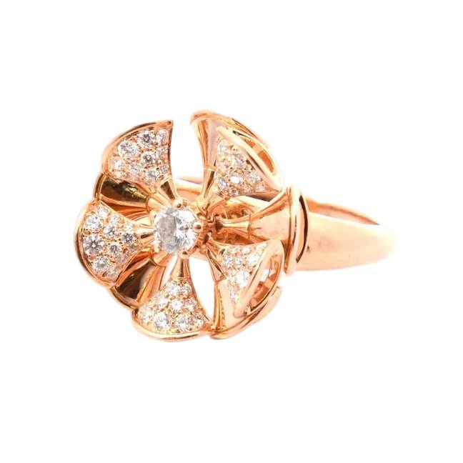 Bague Cocktail BULGARI "Diva's Dream" en or rose et diamants - Castafiore