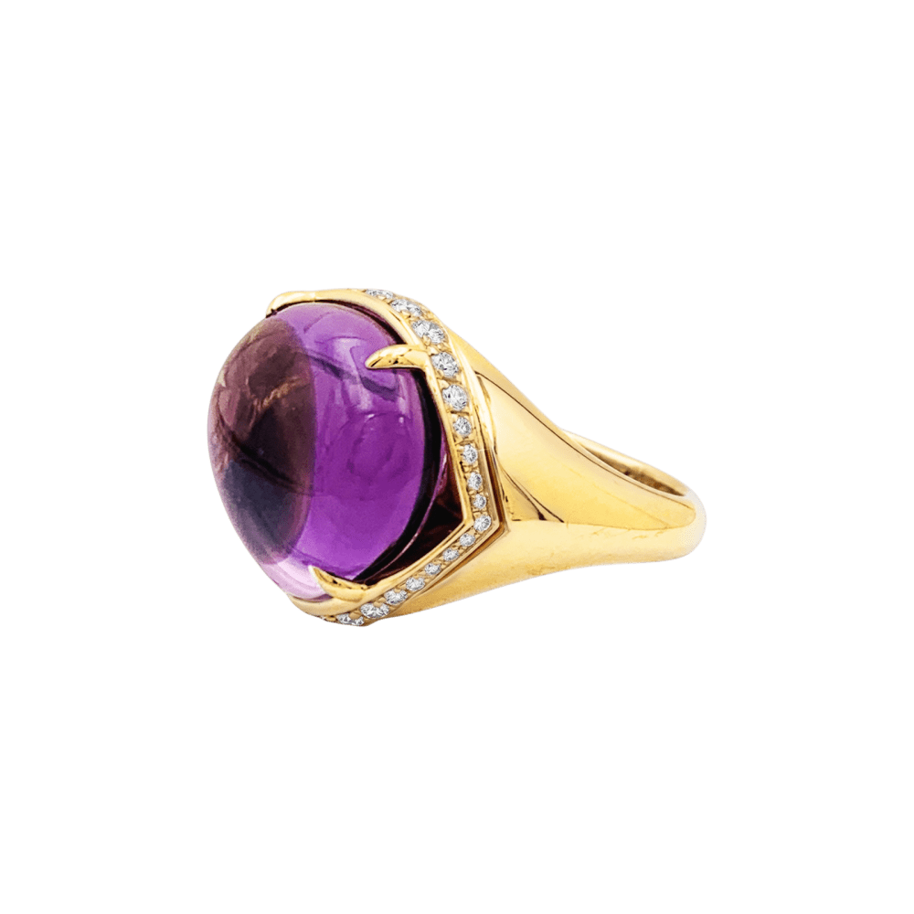 Ring Bulgari, "Sassi Mediterranean Eden", yellow gold, amethyst and diamonds.