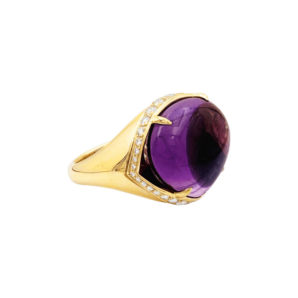Ring Bulgari, "Sassi Mediterranean Eden", yellow gold, amethyst and diamonds.