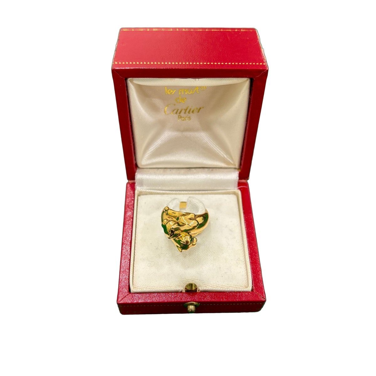 Bague Toi & Moi CARTIER Panthère en or jaune, émeraudes et onyx