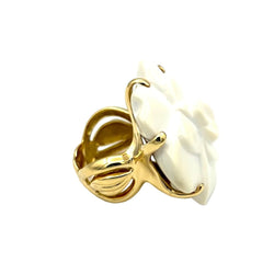Bague Cocktail CHANEL "Camélia" en or jaune et agate - Castafiore