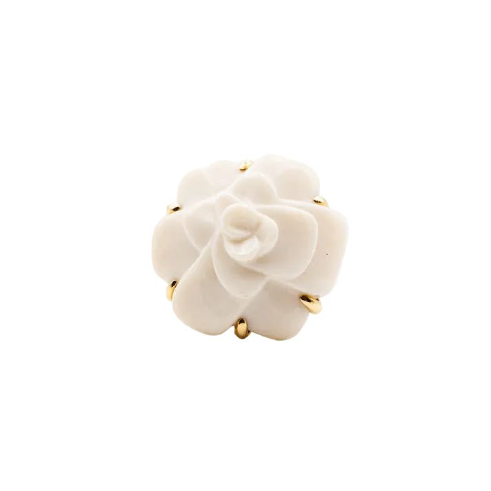Bague Cocktail CHANEL "Camélia" en or jaune et agate - Castafiore