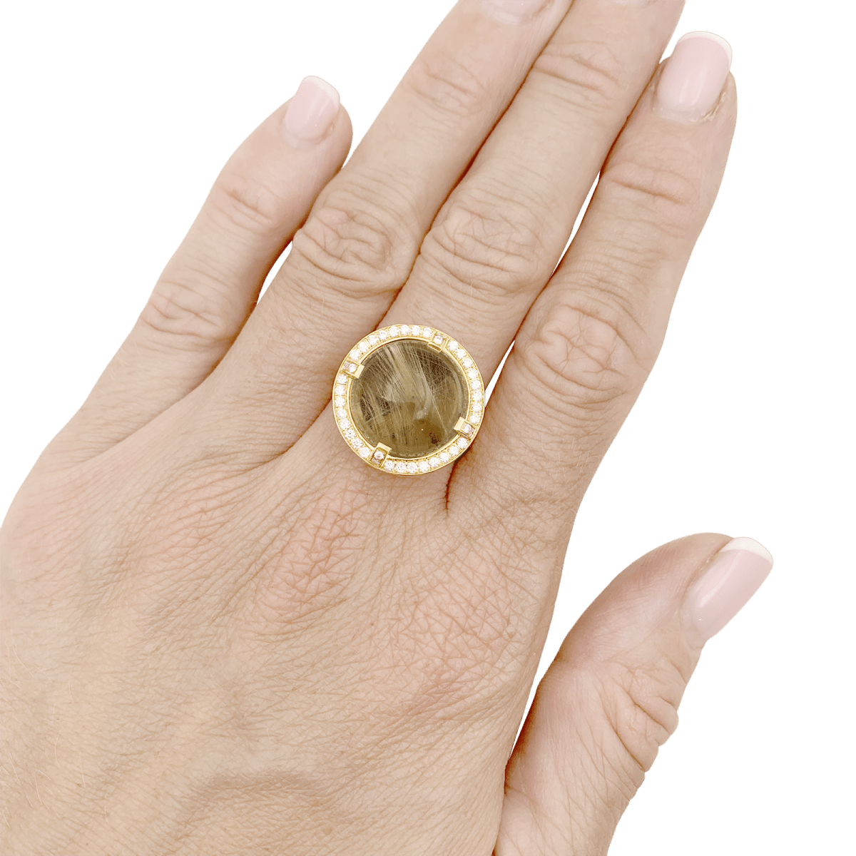 Bague Cocktail CHAUMET "Attrape Moi Si Tu M’aimes" en or jaune, quartz et diamants - Castafiore