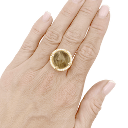 Bague Cocktail CHAUMET "Attrape Moi Si Tu M’aimes" en or jaune, quartz et diamants - Castafiore