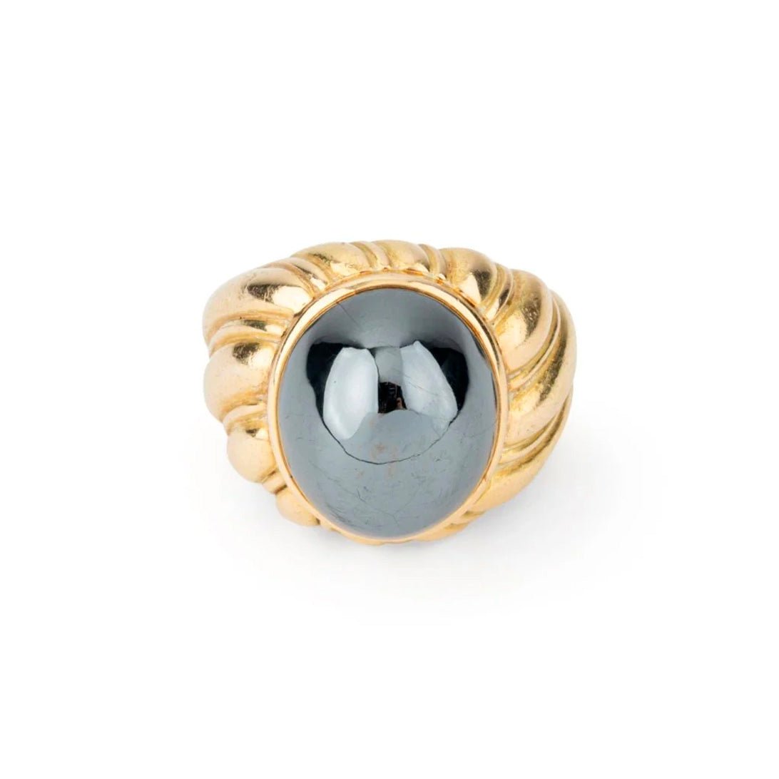 Bague Cocktail CHAUMET en or jaune et hématite - Castafiore