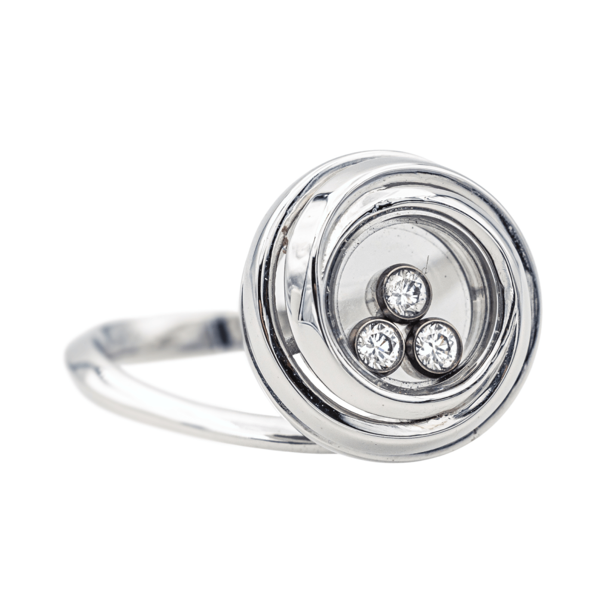 Bague Cocktail CHOPARD "Happy Émotion" en or blanc et diamants - Castafiore