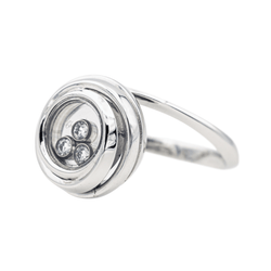 Bague Cocktail CHOPARD "Happy Émotion" en or blanc et diamants - Castafiore