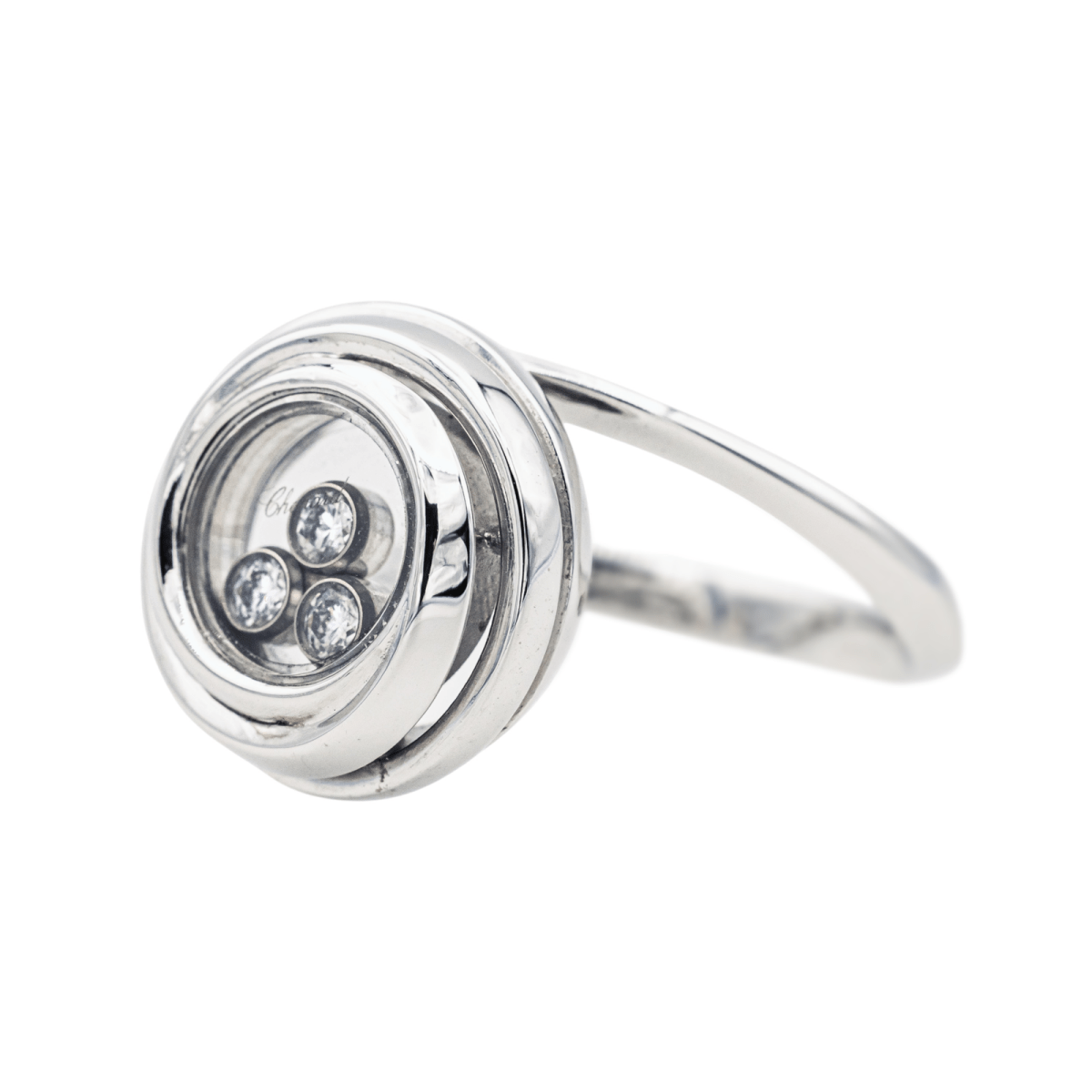 Bague Cocktail CHOPARD "Happy Émotion" en or blanc et diamants - Castafiore