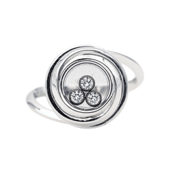 Bague Cocktail CHOPARD "Happy Émotion" en or blanc et diamants - Castafiore