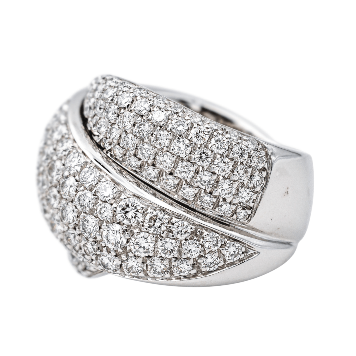 Bague Cocktail DAMIANI "Gomitolo" en or blanc et diamants - Castafiore