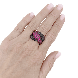 Bague Cocktail DAMIANI "Gomitolo" en or jaune, rubis et diamants - Castafiore