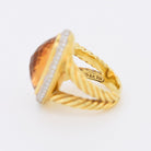 Bague Cocktail DAVID YURMAN en or, topaze champagne et diamants - Castafiore