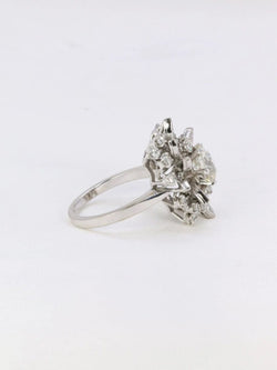 Bague cocktail diamants taille ancienne 3.98 carat - Castafiore