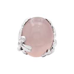 Bague Cocktail DIOR "Gourmande" en or blanc, quartz et diamants - Castafiore