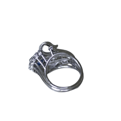 Bague Cocktail en argent, palladium, saphir et diamants - Castafiore