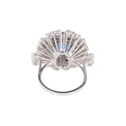 Bague cocktail en diamants et saphir cabochon - Castafiore
