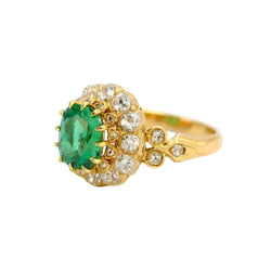 Bague Cocktail en jaune, émeraude et diamants - Castafiore