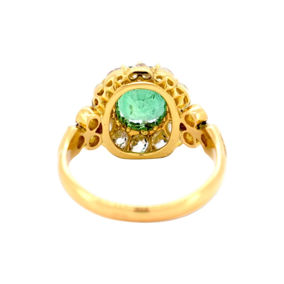 Bague Cocktail en jaune, émeraude et diamants - Castafiore