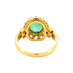 Bague Cocktail en jaune, émeraude et diamants - Castafiore