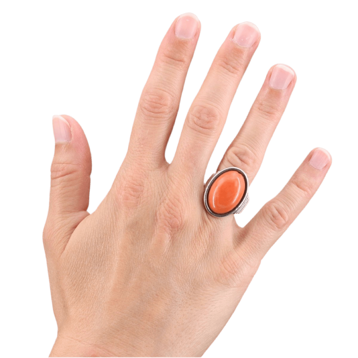 Bague Cocktail en or argent et corail - Castafiore