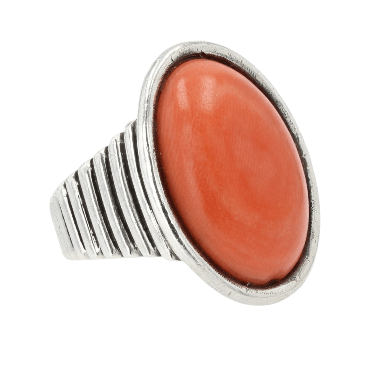 Bague Cocktail en or argent et corail - Castafiore