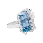 Bague Cocktail en or blanc, aigue - marine et diamants - Castafiore