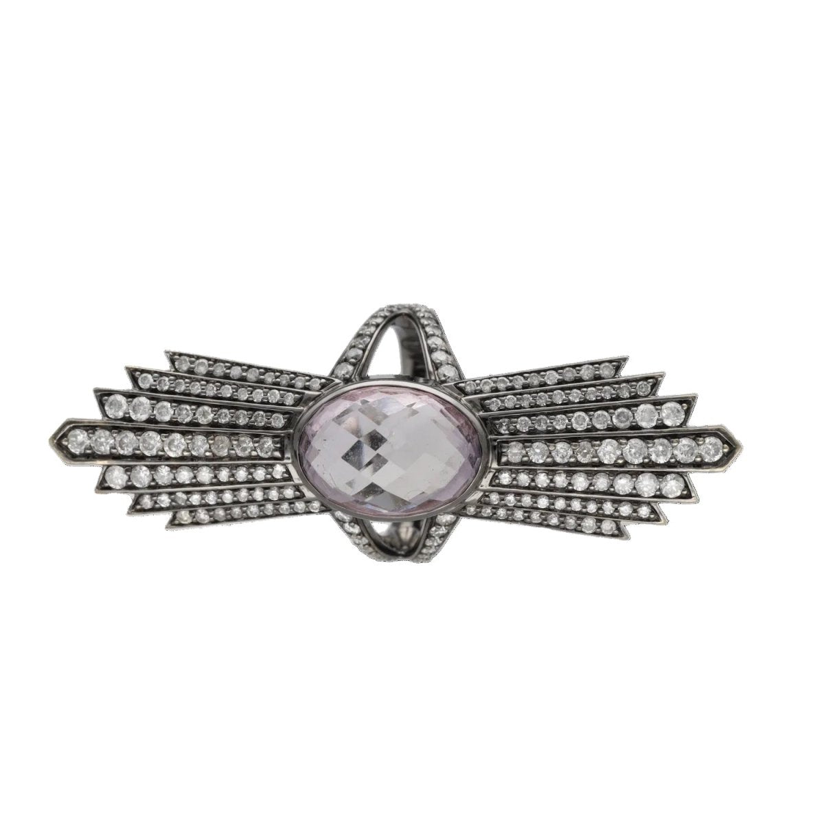 Bague Cocktail en or blanc, améthyste et diamants - Castafiore